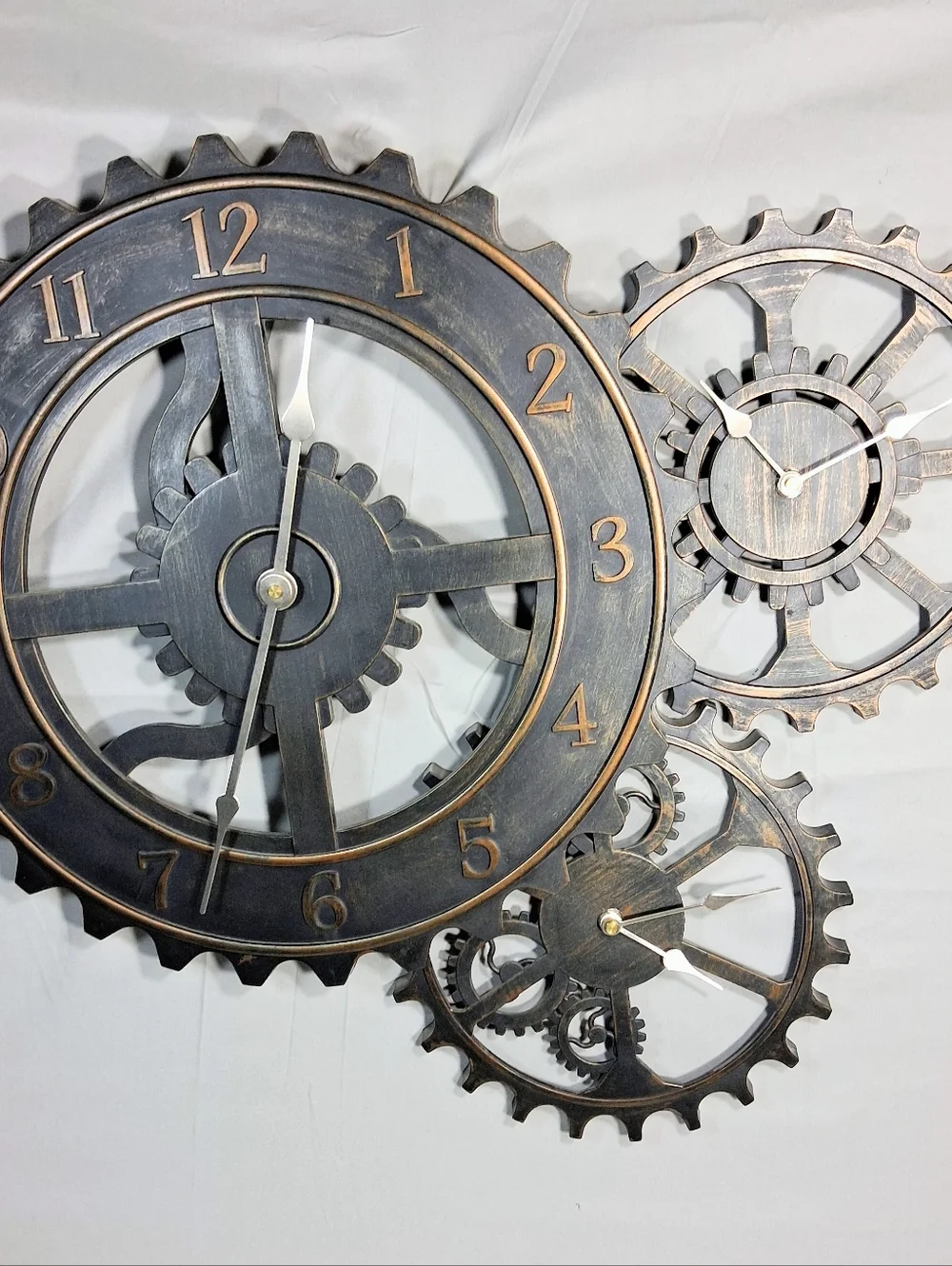 3 Dial AA Battery Operated Vintage Like New Bronze Finish 